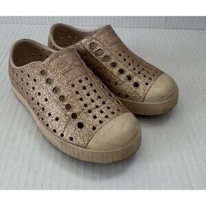 Native Toddlers Girl’s Jefferson Metal Bling Glitter Waterproof Slip On Size C8